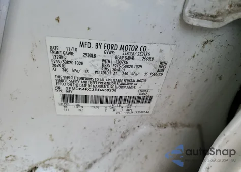2011 Ford Edge Limited from USA, damaged, VIN 2FMDK4KC3BBA58238